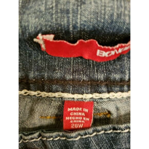 BONGO Plus Womens Medium Blue With White Thread Cuffed Hem Jean Shorts Plus 26W - Picture 4 of 8